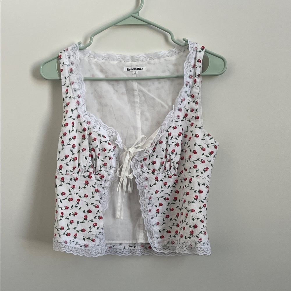 Reformation Rosalie Linen Top